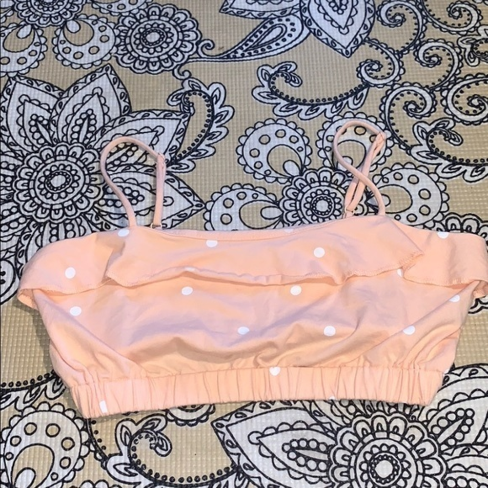 Pacsun Crop top tube top‎ cream orange white